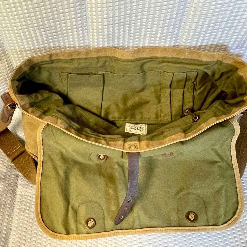 J. Crew Abington Tan Canvas Messenger Bag with Leather Accents - Picture 9 of 9